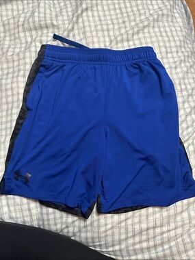 Under Armour Royal Blue Boys Athletic Shorts with Black Trim